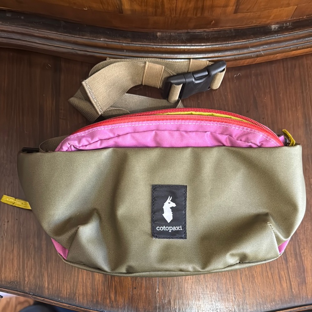 Cotopaxi Olive and Pink Bag